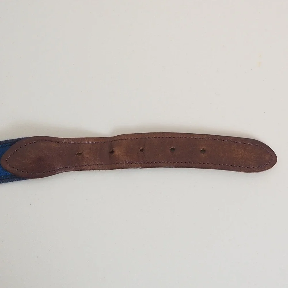 The Belted Cow Nantucket‎ Island Ribbon Club Belt Men's Sz 42 Canvas Preppy Golf